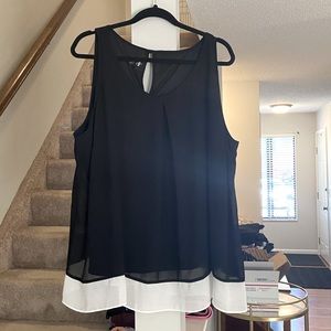 Black and white sheer tank top